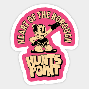 Hunts Point Bronx NYC - Comic-Style Neighborhood Vibe Sticker